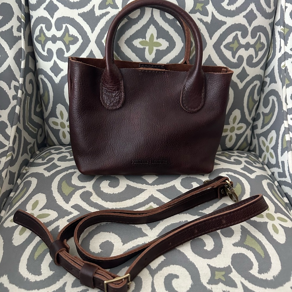 Portland Leather Goods small Raindrop bag in Coldbrew